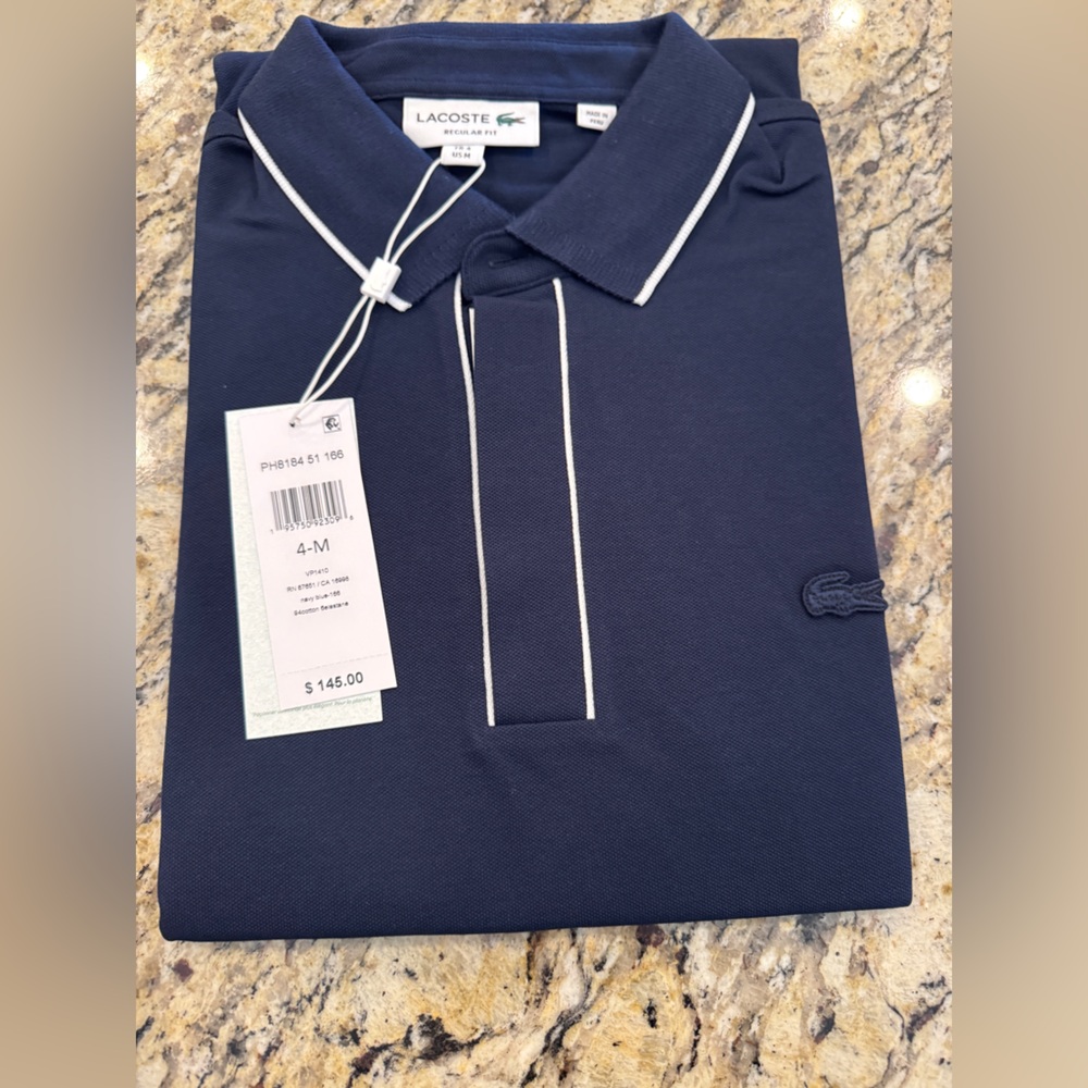 Lacoste Dark Blue Polo with Light Accents
